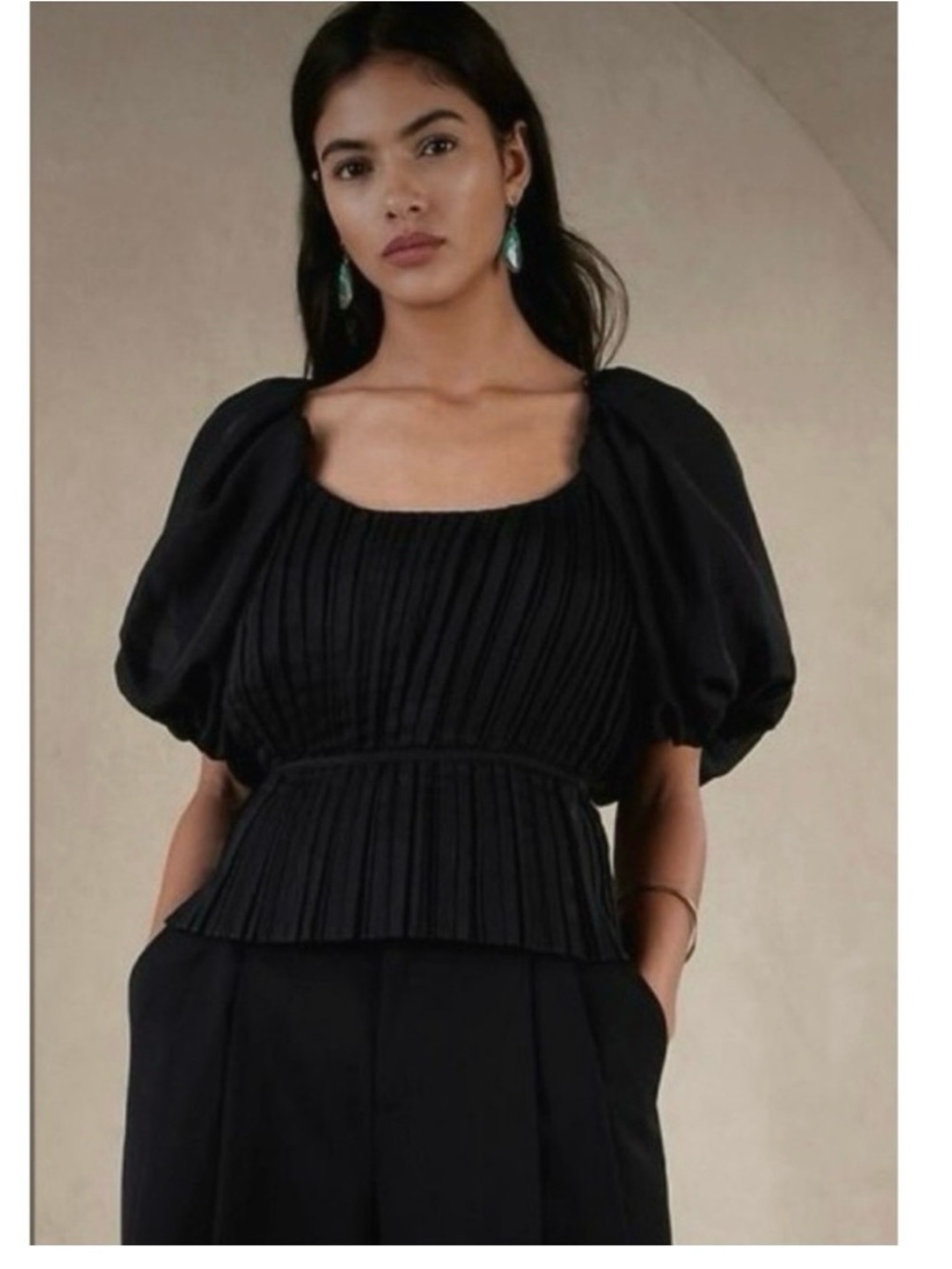 Banana Republic Pleated Puff-Sleeve Women's Top